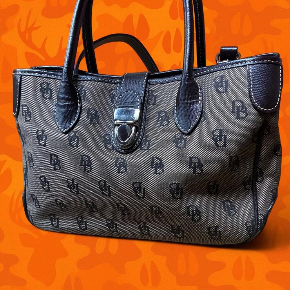 Dooney & Bourke Signature Monogram Canvas Satchel Bag Y2K
